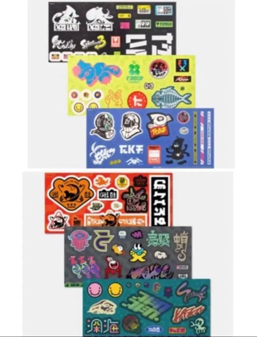 Splatoon 2 / 3 Ikasu Graffiti sticker All 3 type set