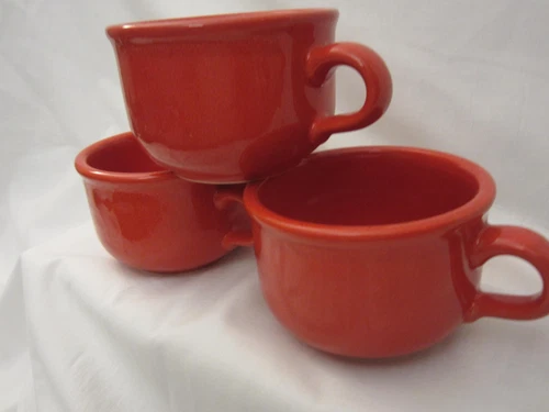 Waechtersbach Red Set 3 Mugs West Germany Coffee Tea Cups