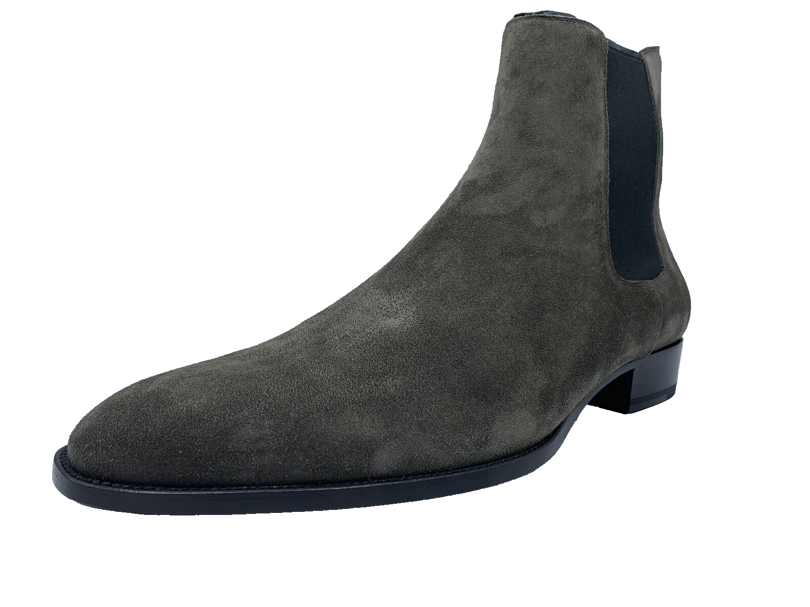 Stivali Chelsea Saint Laurent in camoscio bronzo da $1.000 taglia US 17 Made in Italy