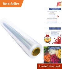 Clear Cellophane Wrap Roll 31.5in x 110ft Durable Gift Basket Wrapping Supplies