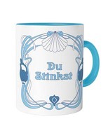 Du Stinkst Tasse Spruch Frech Ansage Geschenk Jugendstil Art Nouveau Witzig Fun