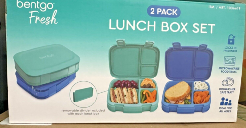 Bentgo Fresh Lunch Box Set Containers (2-Pack) Blue / Teal - Picture 3 of 8