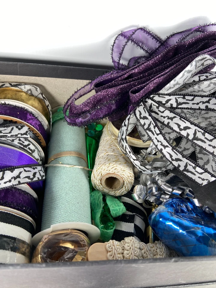 Box full of 30+ Assorted Colored ribbon spools rolls Etc. - Image 4 of 4