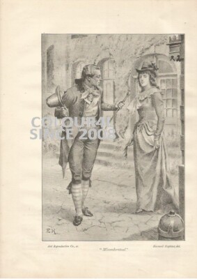 MISUNDERSTANDED EVERARD HOPKINS c 1893 KUNSTILLUSTRATION DRUCK