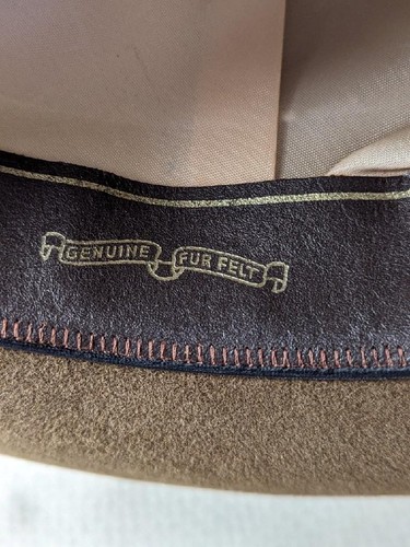 vintage 1980s safari BANANA REPUBLIC fedora hat 6-7/8 fur felted INDIANA JONES - Picture 9 of 14