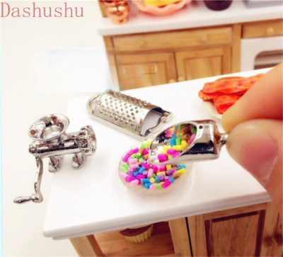 3PC 1:12 Scale Dollhouse Miniature Meat Grinder Scoop Kitchen Cookware Accessory