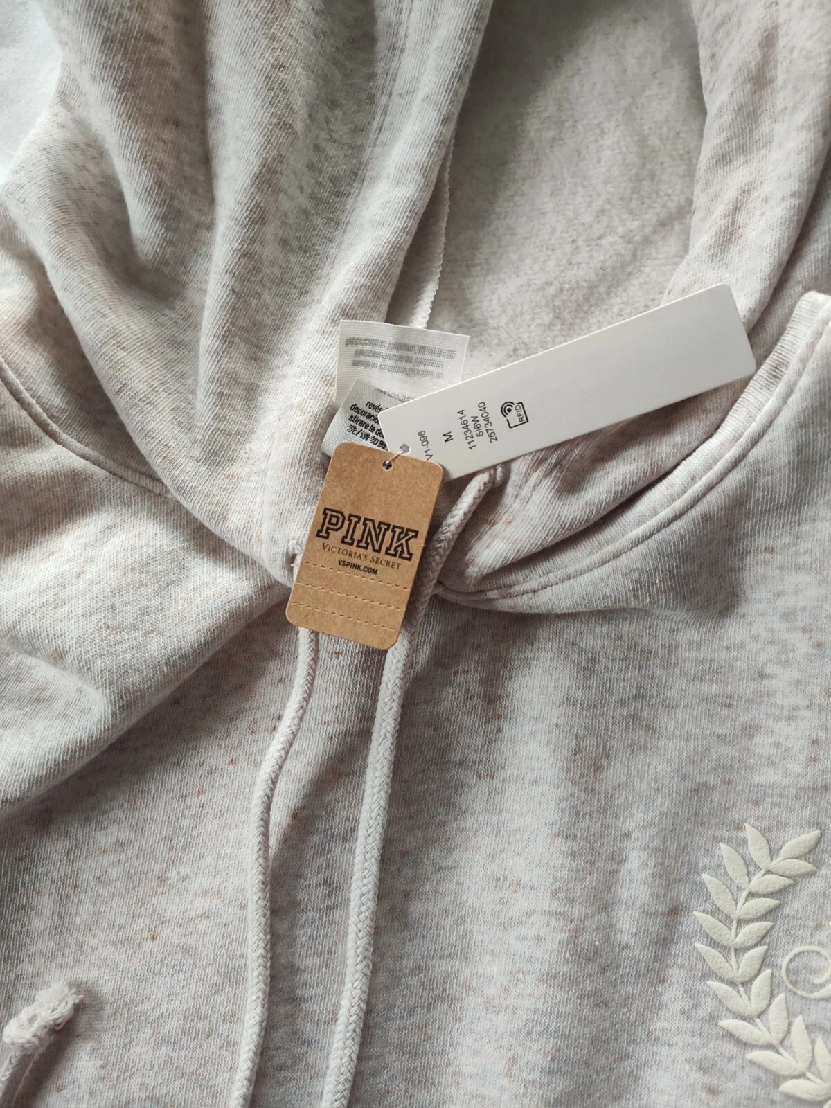 UNDERCOVER Felpa con cappuccio maglione cropped Victoria Secret Pink (nuova con etichette). Taglia Media.