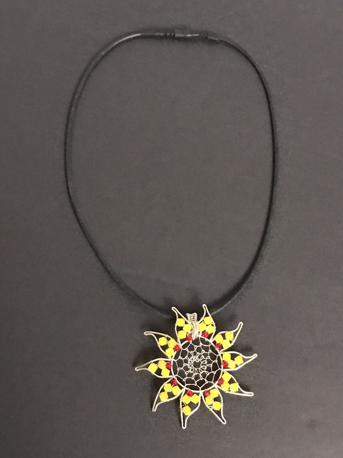 ARTISAN HANDMADE SILVER WIRE WRAPPED BOLD YELLOW … - image 4