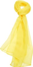 Women's Solid Chiffon Scarf Silk Blend Light Fresh Wrap Yellow
