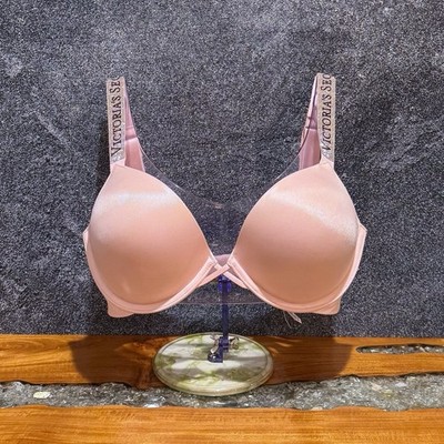 Victoria s Secret Bombshell Shine Strap Add-2-Cup Push-Up Bra Angel Pink 36C NWT