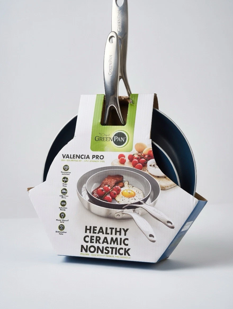 GreenPan Valencia Pro 8 & 10 Inch Frying Pan Set, PFAS-Free Nonstick Cookware