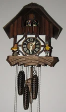 Black Forest Musical Animated Spinning Dancers Cuckoo Clock Weights Driven