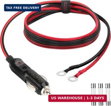 Heavy-Duty 14AWG 20A Male Plug Cigarette Lighter Adapter Power Supply Cord with
