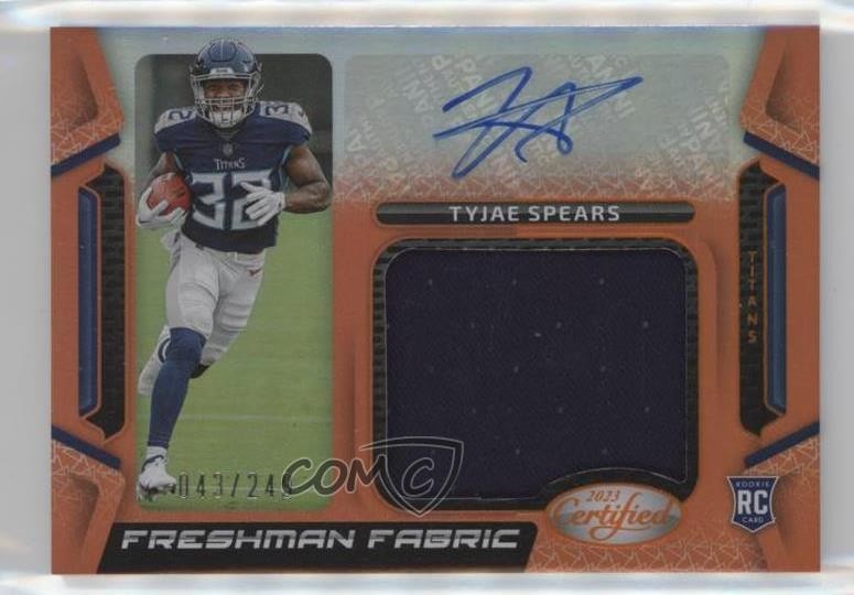 2023 Certified Mirror Orange 43/249 Tyjae Spears #FFMS-42 Rookie Auto RC 9r9