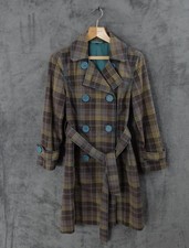 Boden Womens US 6 Trench Coat Plaid Long Jack...