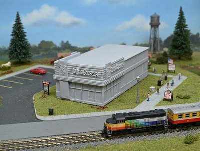 #ad #ad N Scale Modern Model Building Fast Food Restaurant Model Train Pizza Place $8.49