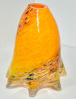 Art Glass Pendant Lamp Shade Murano-Style Confetti Swirl Orange/Blue 8-Inch — photo 3