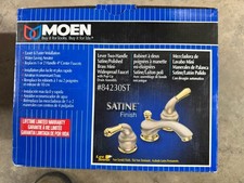 MOEN 84230ST Monticello 4" Mini Widespread Faucet SATINE/ POLISHED BRASS