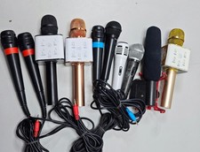 Lot of 10 Mixed Microphones - Untested, Various Models  Colors