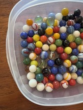 ANTIQUE/VINTAGE LARGE LOT OF ESTATE MARBLES GLASS 1 lb Swirls Solid Core Glow
