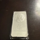 10 oz. Silver Silvertowne Buffalo Bar .999 Fine Silver