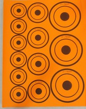 130 SELF ADHESIVE STICK ON DAY-GLOW TARGETS Rifle Pistol Target Shooting