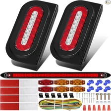 6 inch Oval Led Trailer Lights Kit with Mounting Brackets, Light Bar and Wiring