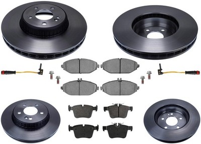 Front Carbon Coated Rotors & EPS Brake Pads For Mercedes Benz C300 Base 15-2023