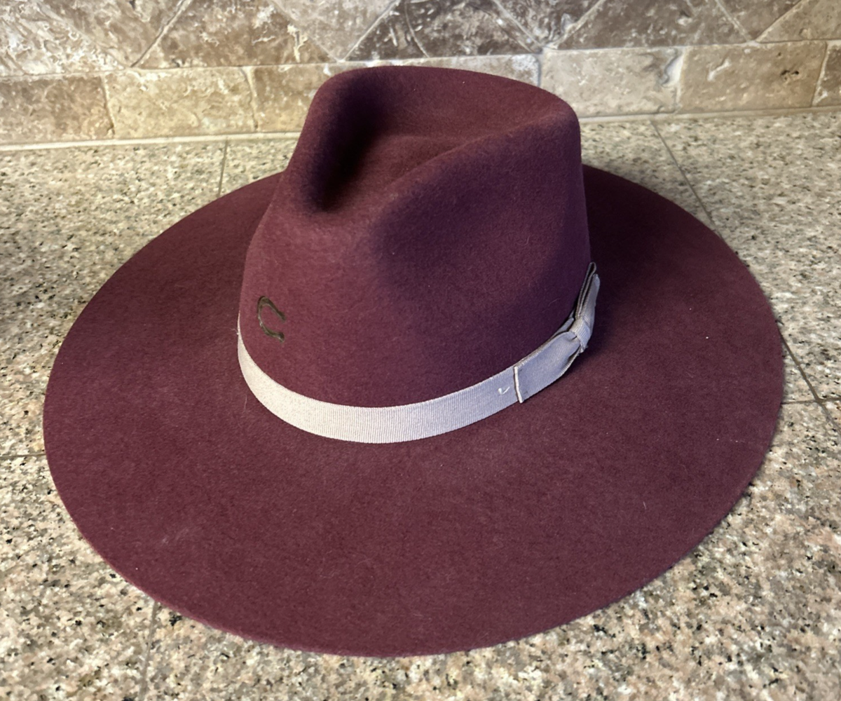 Charlie 1 Horse Highway Hat Burgundy Red Wool Felt Size Small Charlie 1 Horse Women main image 2