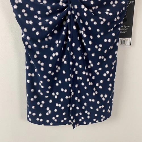 Miraclesuit Love Knot Tankini Top in Luminare Size 10 Midnight Blue Polka Dot - Picture 3 of 11