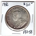 1936 Canada One Silver Dollar  AU