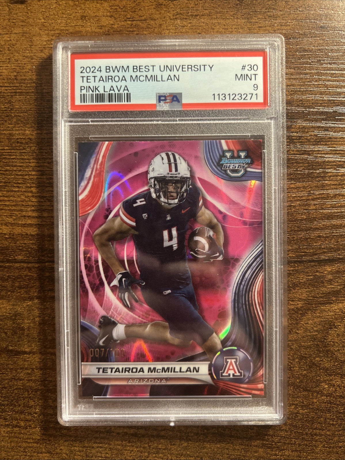 2024 Bowman's Best University - Tetairoa McMillan Pink Lava Refractor /100 (RC)