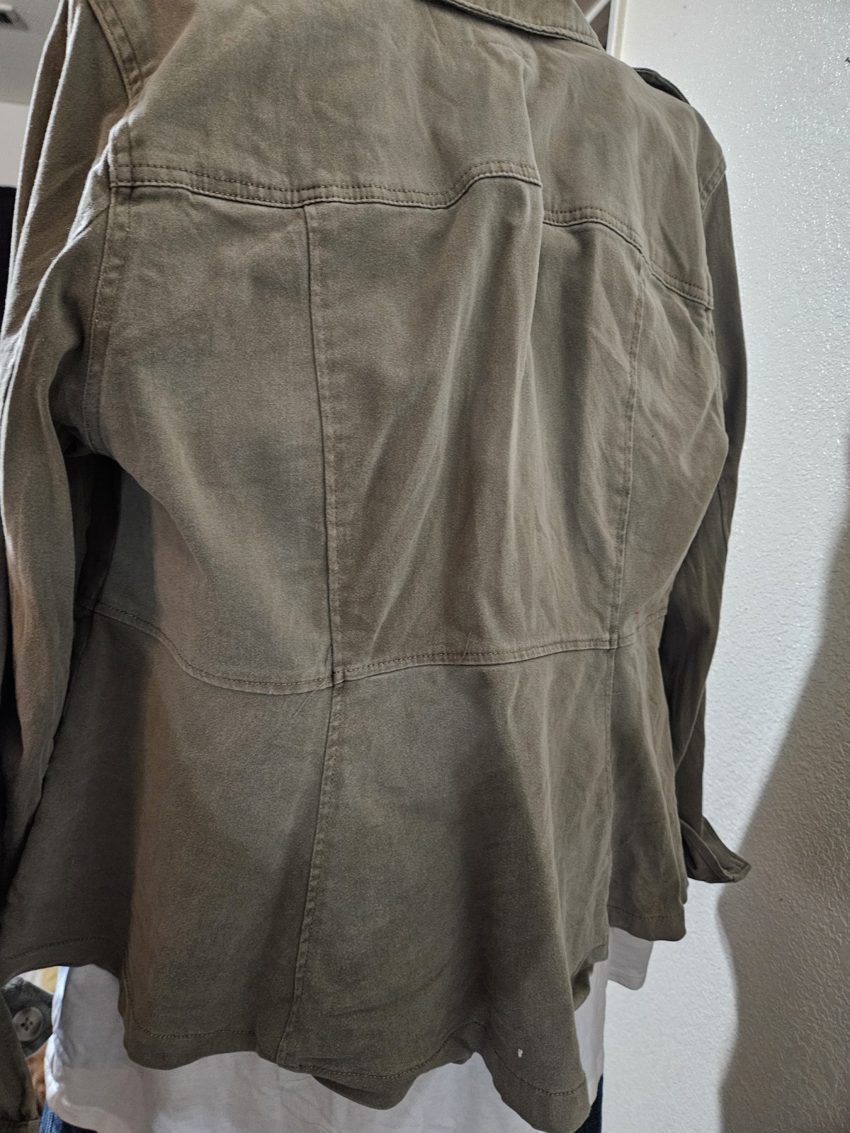 Torrid Olive Button Front Utility Jacket Collared… - image 6