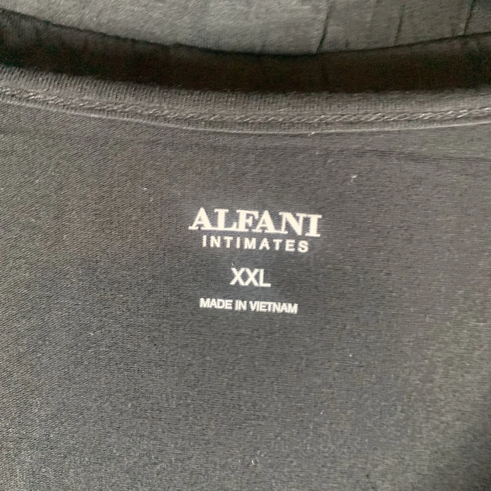 Alfani Women's Pajama Set Shirt Pants XXL Black White Trim Long Sleeve Pockets - Image 3 of 4