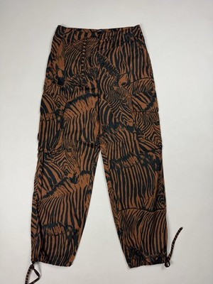 Weekend Max Mara Damen Cargohose Hose Zebramuster Größe 29''