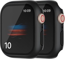 2 Pack Hard PC Case for Apple Watch Series 10 11 42mm Tempered Glass Protector