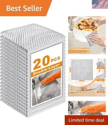 Multipurpose 20 Pcs Non-Scratch Wire Dish Rags - Perfect for Kitchen Tasks