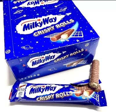 Milky Way Crispy Rolls 25 Pack x 22.5g Chocolate Water Bars Box Long Dated UK 