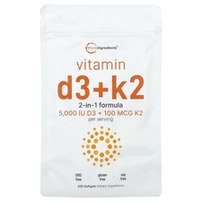 2 X Micro Ingredients, Vitamin D3 + K2, 300 Softgels