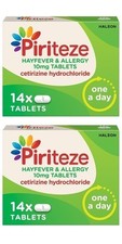 2 pack of Piriteze Hayfever & Allergy Antihistamine 14 Tablets  - Expire:03/2026