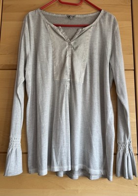 Damen Bluse PECKOTT Langarmbluse  Gr. 46 Grau 50% Baumwolle 50% Modal  Neu!