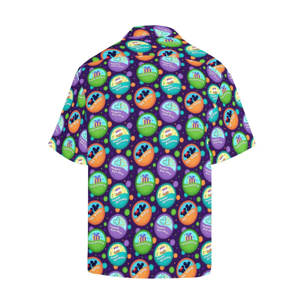 Disney Button Collector Purple Hawaiian Shirt