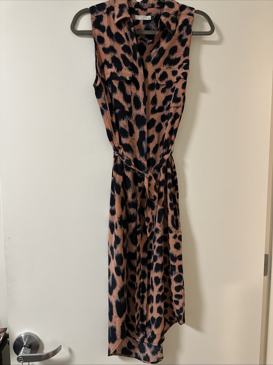 Equipment Femme 100% Silk Black And Brown Animal Print Dress S/P | eBay Equipment Femme 100% Silk Black And Brown Animal Print Dress S/P | eBay