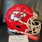 Isiah Pacheco Kareem Hunt Kansas City Chiefs Autographed Football Helmet BAS