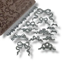 Silicone Molds for Resin ReDesign Prima TIMELESS TIES Ribbons Clay Fondant Epoxy