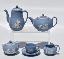 Miniature Wedgwood Jasperware Tea & Coffee Set - 9 Pieces