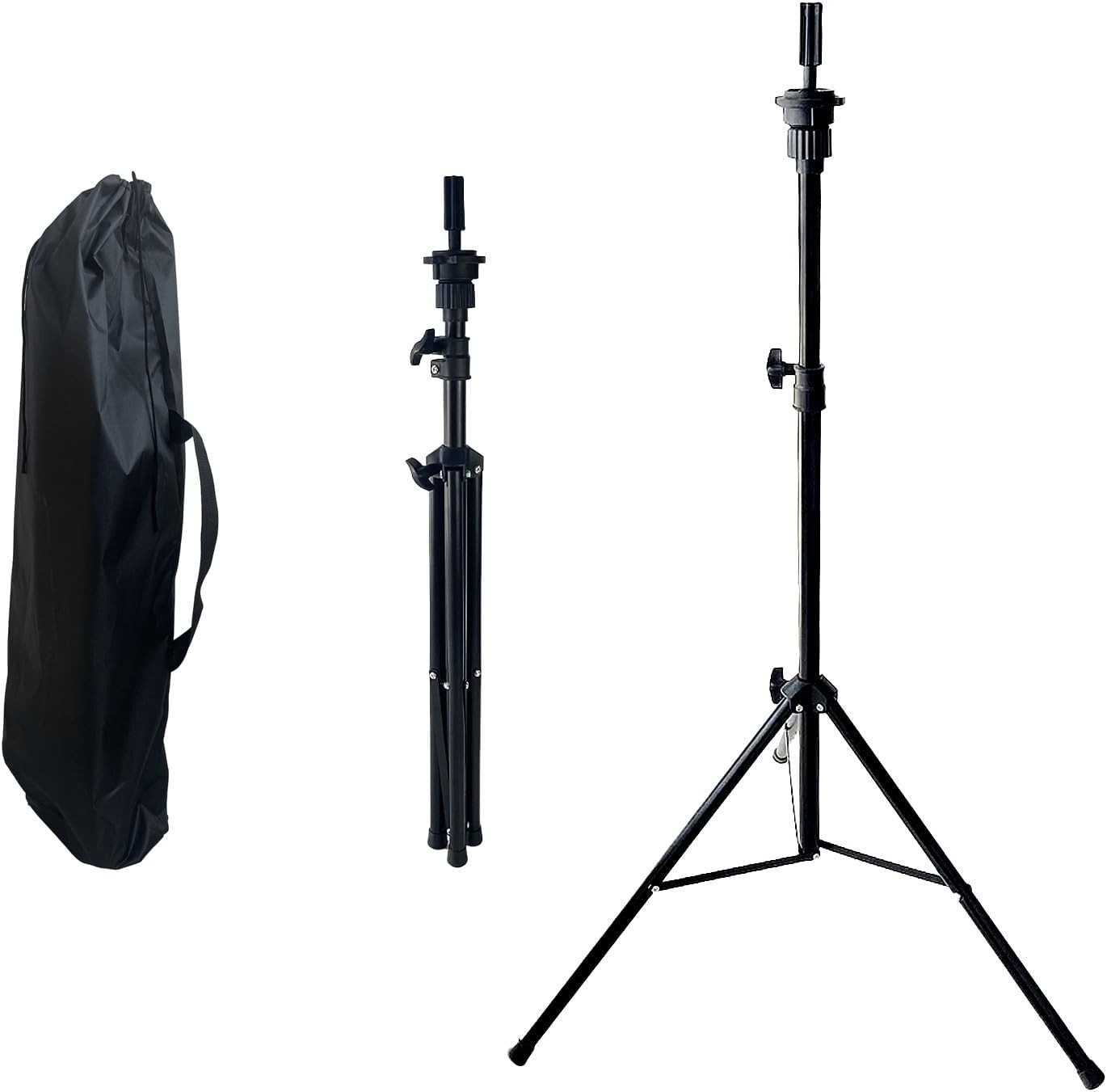 GL Hair Adjustable Wig Tripod Stand 78–150cm Metal Mannequin Stand Black Styling