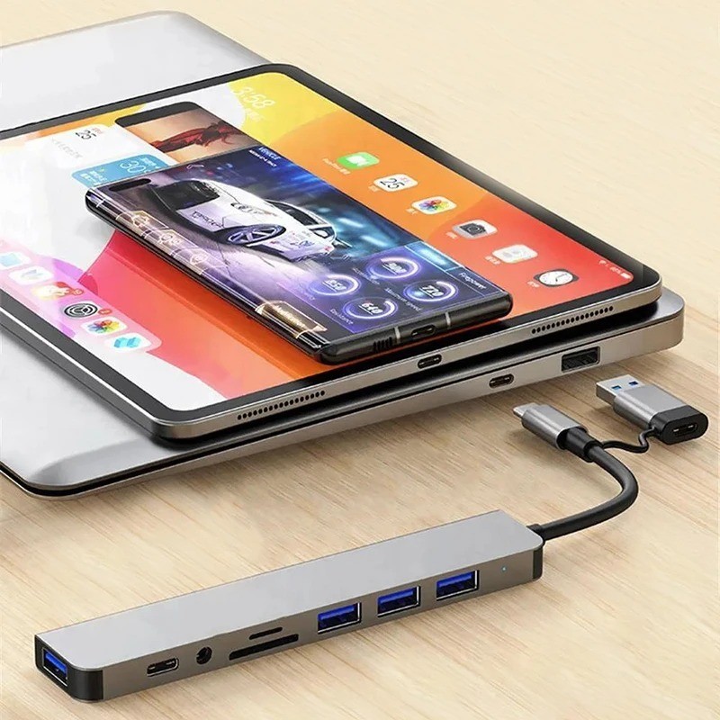 8 In 2 USB 3.0 HUB USB C HUB USB C Docking Station High Speed Transfer image 5