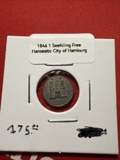 1846 1 Sechsling Hanseatic City of Hamburg German States Silver Coin UNC