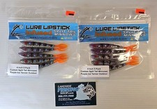 2 PKS LURE LIPSTICK 4" INFUSED SPLIT TAIL MINNOWS SOFT PLASTIC FISHING LURES 